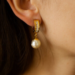 Luksuzne minđuše sa kristalima i biserom