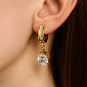 Luksuzne minđuše sa visećim kristalom