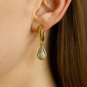 Minđuše sa kristalom u obliku suze