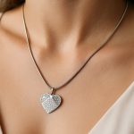 Sajlica sa priveskom srca sa cirkonima srebrna