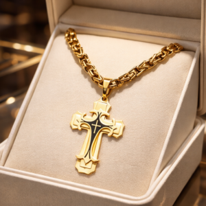 Lanac riblja kost sa priveskom Lazarevog krsta