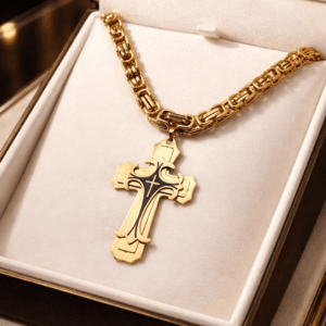 Kockasti kraljevski rad sa priveskom Lazarevog krsta