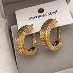 Luksune minđuše grčki ključ zlatna boja