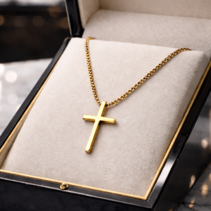 Lanac sa priveskom krsta zlatni