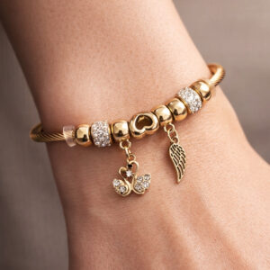 Narukvica sa kristalima i labudima