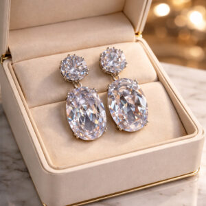 Kristalne minđuše srebrna boja