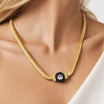 Zmija ogrlica sa priveskom cirkona