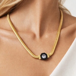 Zmija ogrlica sa priveskom cirkona