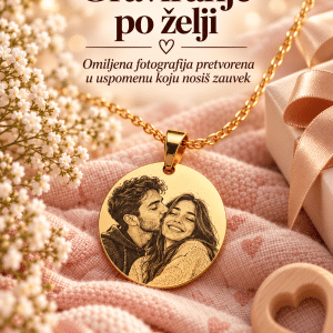 Personalizovana ogrlica sa gravurom fotografije – Royal
